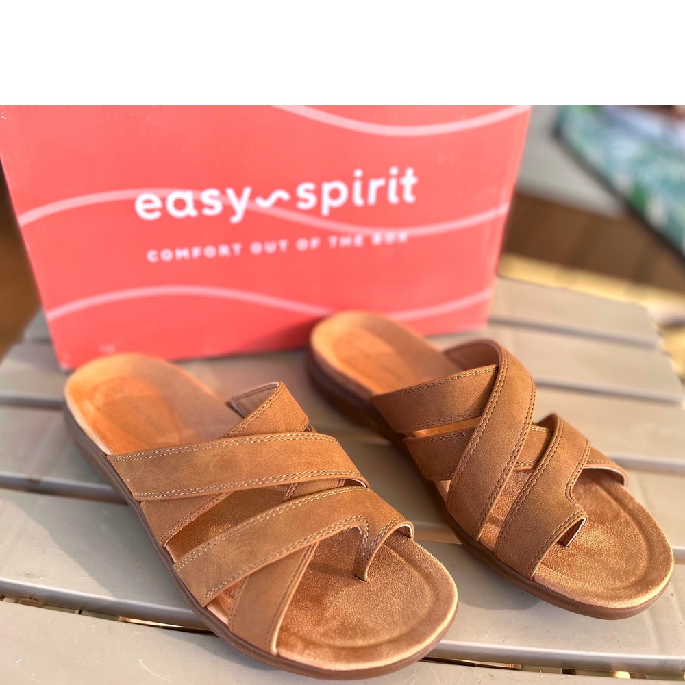 Easy Spirit Westly3 Womens 5.5 M Brown Toe Loop Slide Sandals New in Box